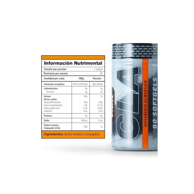 Cla Ácido Linoleico Conjugado Mdn Sports 90 Cápsulas Blandas 1000mg