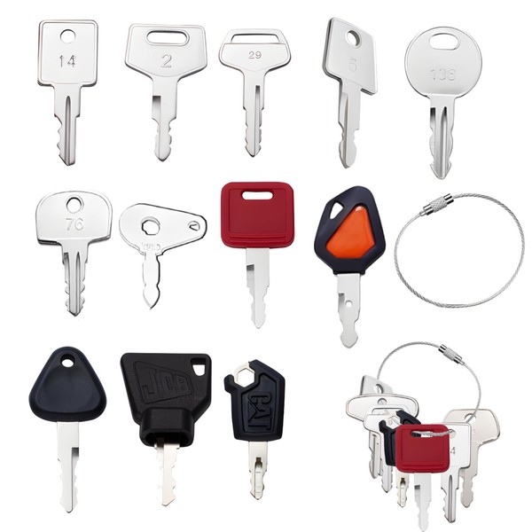 12 Pcs Construction Ignition Key Set Universal Ignition Key Set