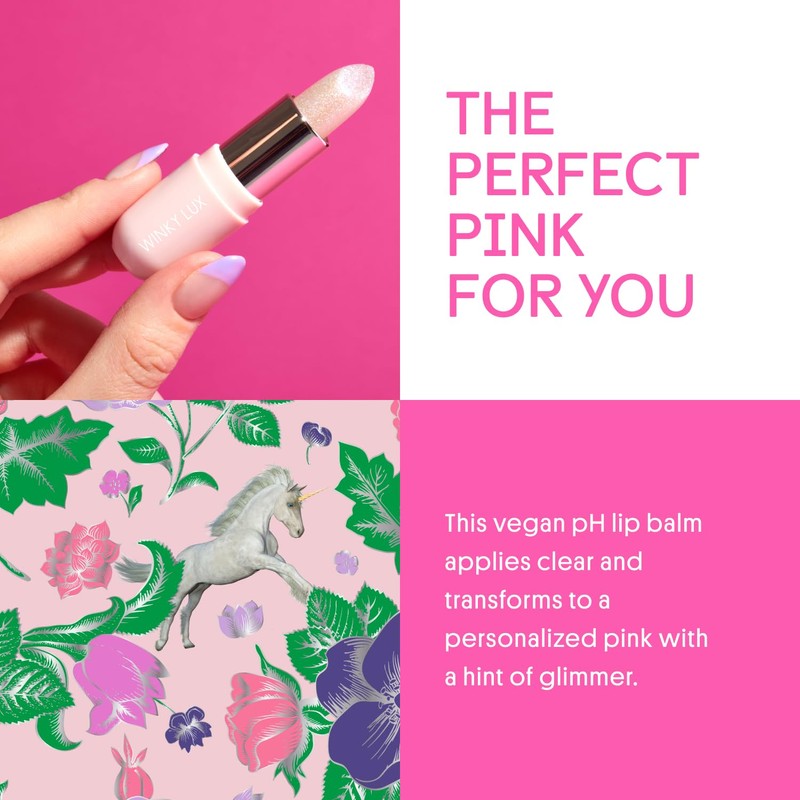 Winky Lux Unicorn Glimmer Balm -Hydrating ph Lip Balm, Natural