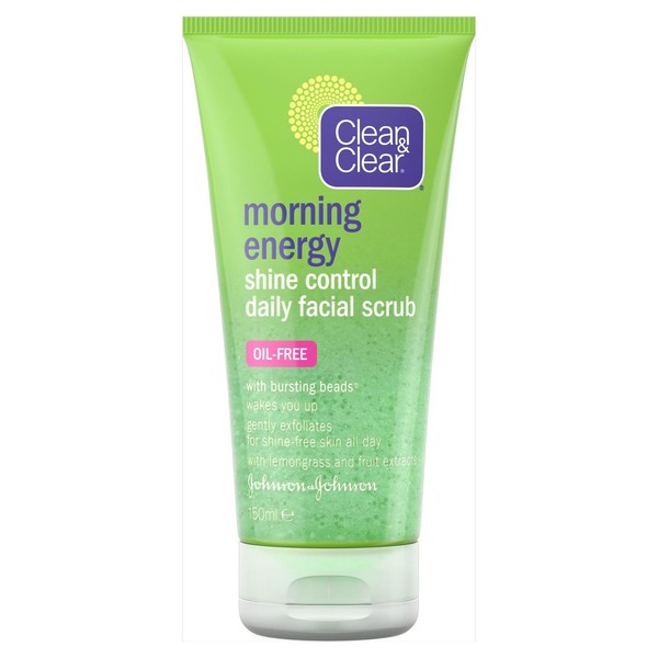 Clean & Clear Morning Energy Shine Control Daily Facial Scrub, 150ml