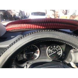 Unbranded Black Faux Leather Car Steering Wheel Cover Universal Fit 38cm / 15 inches