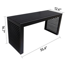 Yikaroeli Bamboo Dining Bench, 35 inch Entryway Bench, Indoor Kitchen Table Bench for Entryway Dining Room Living Room Bedroom End of Bed-Black