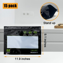 Storage Terp Bags 58%-62% RH 2-Way Humidity Control Bags for Curing & Storage (2 oz-15p)