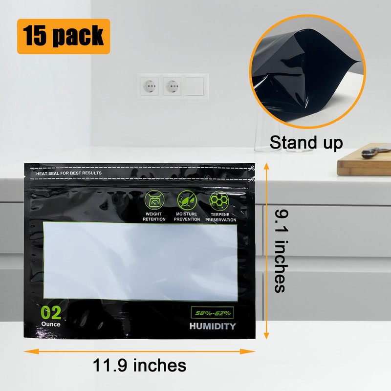 Storage Terp Bags 58%-62% RH 2-Way Humidity Control Bags for