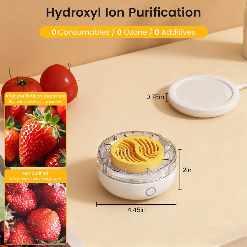 Fruit and Vegetable Washing Machine, Wireless Veggie Wash with Purification