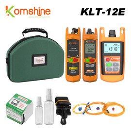 Optical Fiber Loss Tool Kit KLT-12E Network Cable Tester = OPM Optical Power Meter -70~+6dbm, OLS Optic Light Source Single Mode VFL Visual Fault Locator 5-8km Jump Cable Cleaning Wipes Komshine