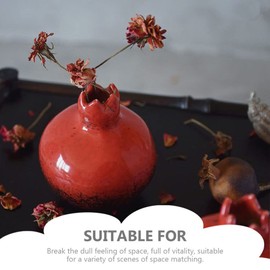 HOMSFOU Pomegranate Shaped Vase Creative Ceramic Flower Vase Hydroponics Planter Vase Flower Bottle Floral Vase Dried Flowers Container for Flowers Arrangement