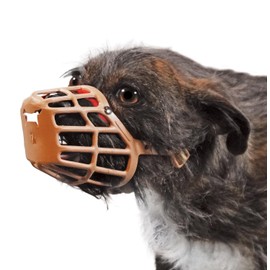 JorVet Nylon Basket Muzzle #1 | Soft, Adjustable & Breathable | Comfortable Fit for All Dogs | Prevents Biting | Ideal for Walks, Vets & Grooming | Beige