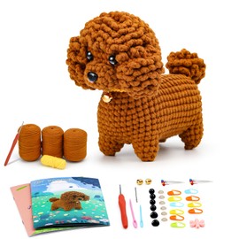 SAMLMAP Crochet Kit for Beginners Adults, Learn to Crochet Kit with Step-by-Step Video Tutorials Amigurumi Animals Kit Octopus Whale Dog and Plants Tulips Sun Flowers
