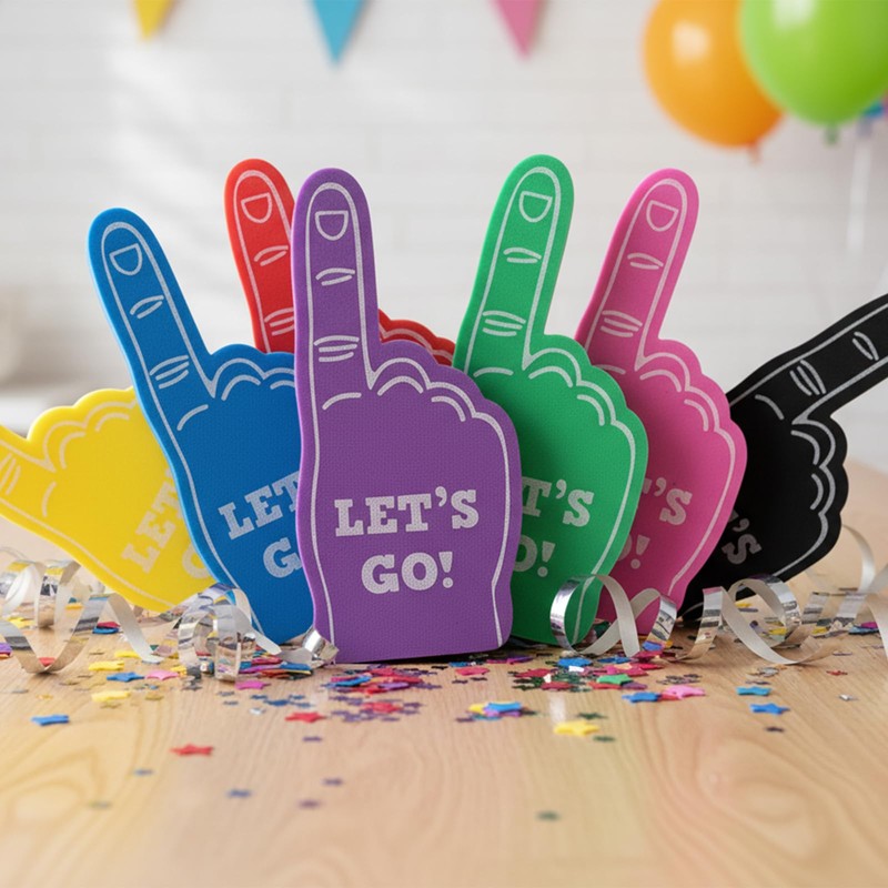 24 Pcs Blue Mini Foam Fingers, Number One Sports Fan