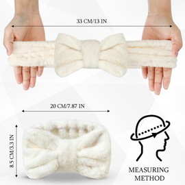 3 Pieces Towel Headbands for Women Makeup Headband for Washing Face Makeup Spa Headband, Microfiber Bowtie Shower Headband for Women(Light Coral, Grey, White)