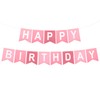 lasuroa Pink Happy Birthday Banner, Pre-Assembled Pink Birthday Banner Sign