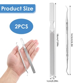 Long Steel Nail File with Dual-Ended Toenail Lifter,Pedicure Tools for Onychomycosis Ingrown Thick and Fungal Nails,Durable Rust-Resistant Stainless Steel Nail Care Tool for Men and Women