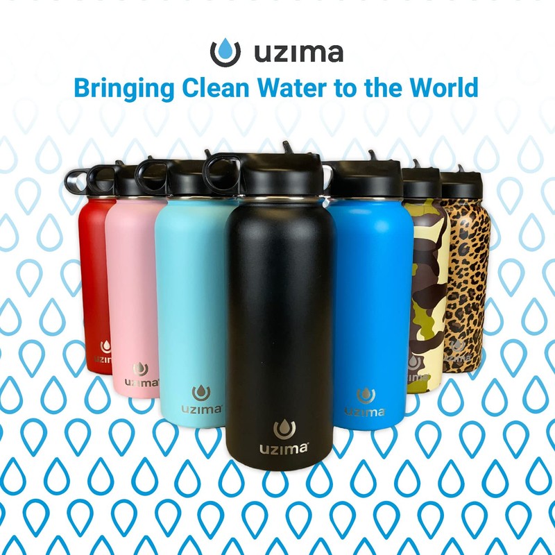 Uzima - Z-Source Filtered Water Bottle for Hiking, Backpacking, Camping,