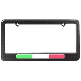 GRAPHICS & MORE Italian Flag - Italy License Plate Tag Frame - Carbon Fiber Patterned Finish