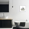 Stupell Industries Monochromatic Elephant Laying Bathtub Bathroom Illustration,Design by Annalisa