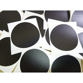 65mm (2.6") Round Circular Colour Code Stickers - Packs of 25 Large Coloured Circles, Sticky Labels - 32 Colours Available (Black)