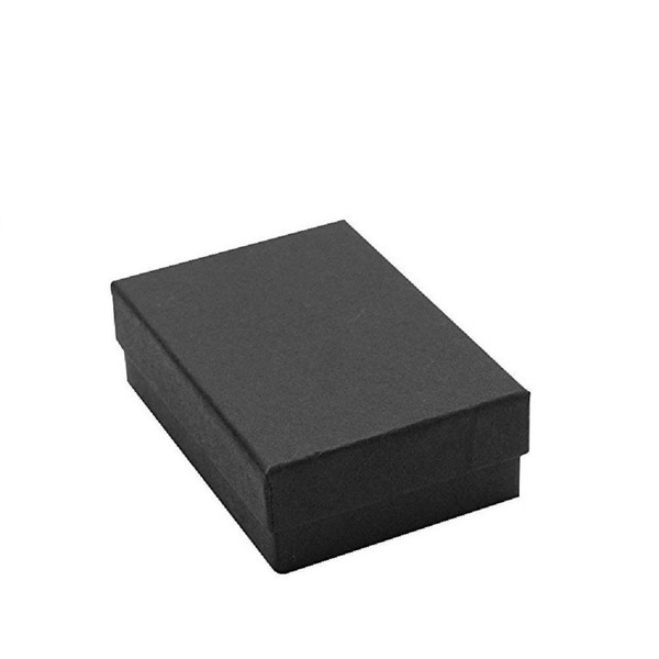 25 Pack Cotton Filled Black Matte Color Jewelry Gift and Retail Boxes Jewelry Pendant Earring Gift Collectible Packaging Boxes 2 1/8" x 1 5/8" x 3/4" Inches Size #11-By RJ Displays