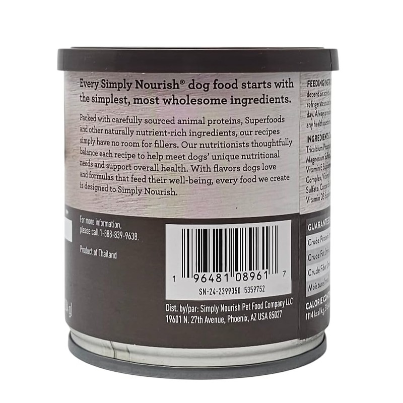 SIMPLY NOURISH Duck and Vegetable Minced Adult Wet Dog Food,
