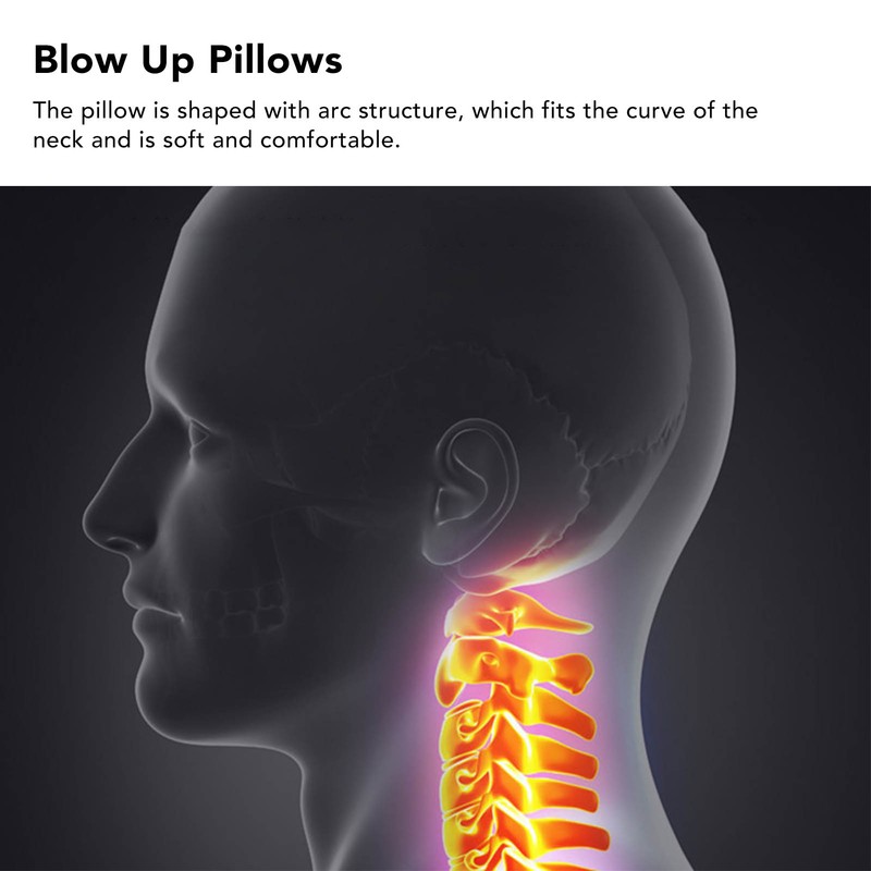 Inflatable Headrest TPU Portable Lumbar Pillow Folding Soft Blow Up