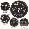 100 Pcs Black Bow Plates and Napkins Set for Conquette
