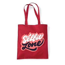 Miammo Selfie zone graphic (girl power set) tote shopping bag - Red