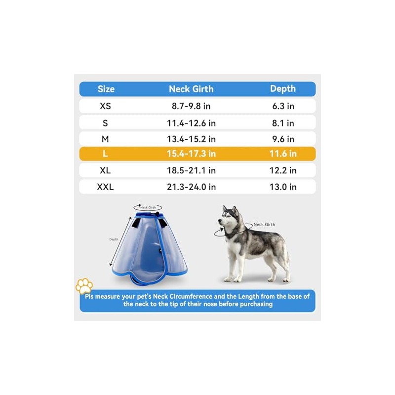 Upgraded Dog Cone Collar for Large Medium Dogs, Soft Dog