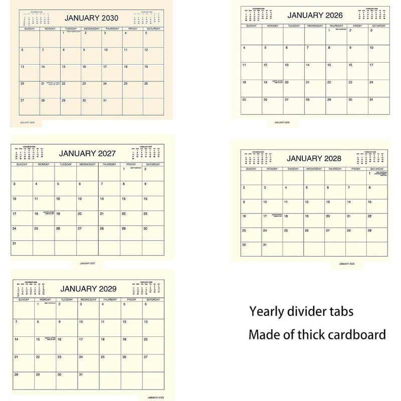 Ritadeshop 5 Year Calendar Planner (Black, 11 * 8.5" July