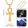 EUDORA Sterling Silver Ankh Cross Necklace for Women Men,18K Gold