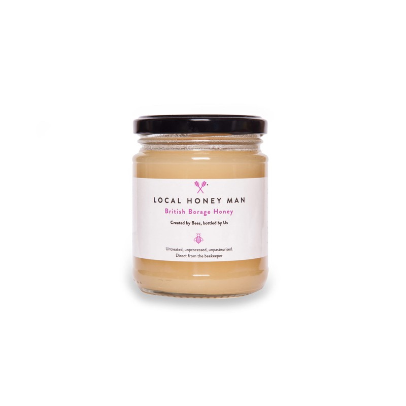 Local Honey Man British/Local Unpasteurised British Borage Honey, 340g