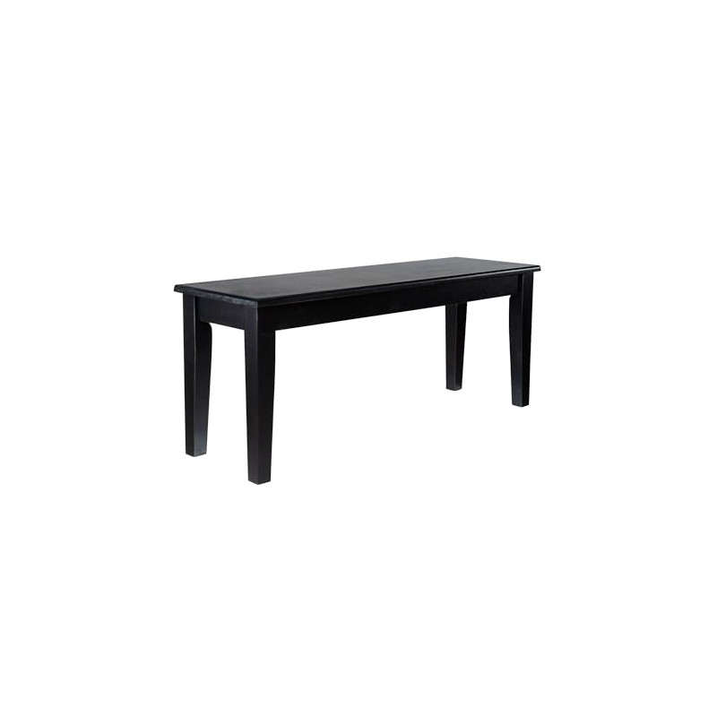 Boraam Shaker Backless Wood Bench - Black Finish