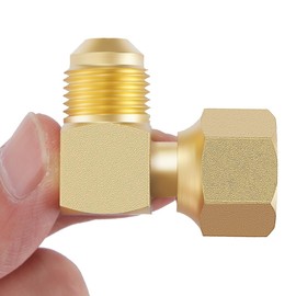 Litorange 1 PCS Propane Gas Oil 90° Elbow Connector Coupling Fittings For Olympian Low Pressure Gas Fired Heaters Replacement for Camco 57633, For BBQ Grill, 3/8" Female Swivel Flare x 3/8" Male Flare