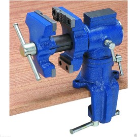 2.5 in. Portable Table Vise With 360 Degree Locking Swivel Base & Swivel Jaw!