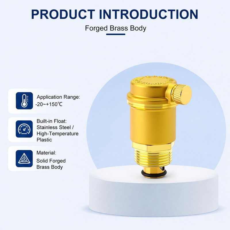 MEANLIN 1PCS DN15 Brass Automatic Air Vent Valve Vertical Air