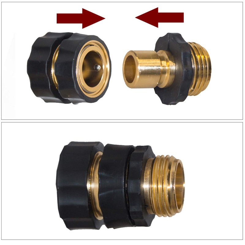 Hourleey Garden Hose Quick Connector, 3/4 Inch Male and Female