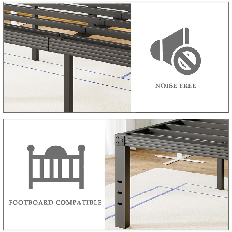 FSCHOS Twin-Bed-Frames / 18 Inch Metal-Bed-Frame-Twin/No Box Spring Needed/Easy Assembly/Reinforced