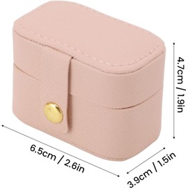 Mini Estuche de Viaje para Joyas, Organizador de Joyas de Viaje de Piel Sintética, Caja de Almacenamiento para Anillos, Estuche Pequeño para Pendientes, Soporte Portátil para Almacenamiento(Rosa)