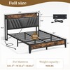 Homkdom Full Size Bed Frame, Upholstered Storage Headboard and Charging