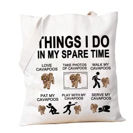 PXTIDY Cavapoo Dog Tote Bag Cavapoo Gifts for Dog Lover Things I Do in My Spare Time Cavapoo Pet Bag Cavapoo Mom Gifts