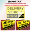 Magnetic Delivery Vehicle Frequent Stops Signs 2 pack (12X8") yellow