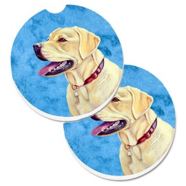 Caroline's Treasures LH9383BUCARC Blue Labrador Set of 2 Cup Holder Car Coasters Absorbent Sandstone Coasters for Car Cup Holders Gifts for Men or Women, Large, Multicolor