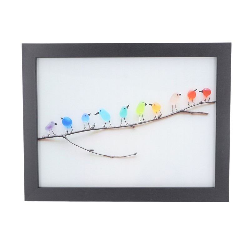 Photo Frame Black Decorative Rugged Multifunctional Sea Glass Birds Picture