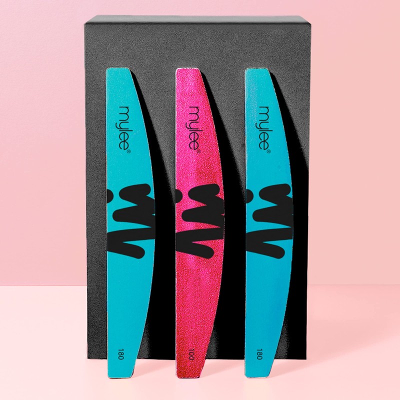 Mylee 3 Pack Double Sided Half Moon Nail File 100/180