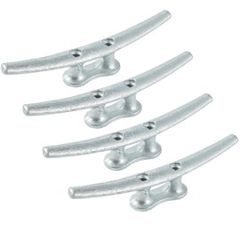 XuanHuZhe 4 Pcs Boat Cleat 8 Inch Open Base Dock Cleat Hot Dipped Galvanized Cast Iron Rope Cleat Hardware Boat Dock Cleats for Boat Docks, Decks, Marine, Kayak