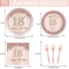 Rose Gold 18th Birthday Tableware Set for Girls - 96