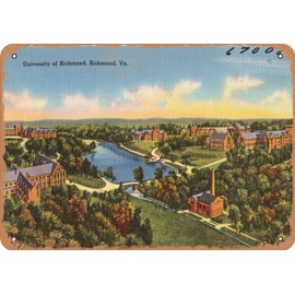 10 x 14 METAL SIGN - Virginia Postcard - University of Richmond, Richmond, VA. 1 - Vintage Rusty Look