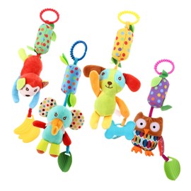 Juguete Colgante Para Bebé Cochecito Sonajero Sensorial 4 Piezas Decoración De Campana Dibujos Animados Ligero Y Portátil Para Estimulación Infantil