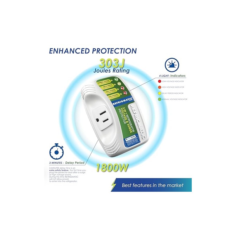 Refrigmatic WS-36300 - Protector de sobretensión electrónico para neveras de