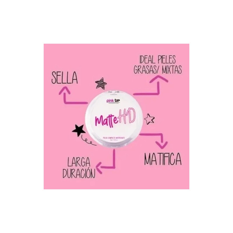 Polvo Mate Hd + Maquillaje Líquido Easy Cover Pink Up