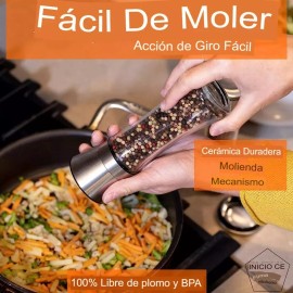 Juego De Molinos Sal Y Pimienta Cristal Molinillos Y Embudo
